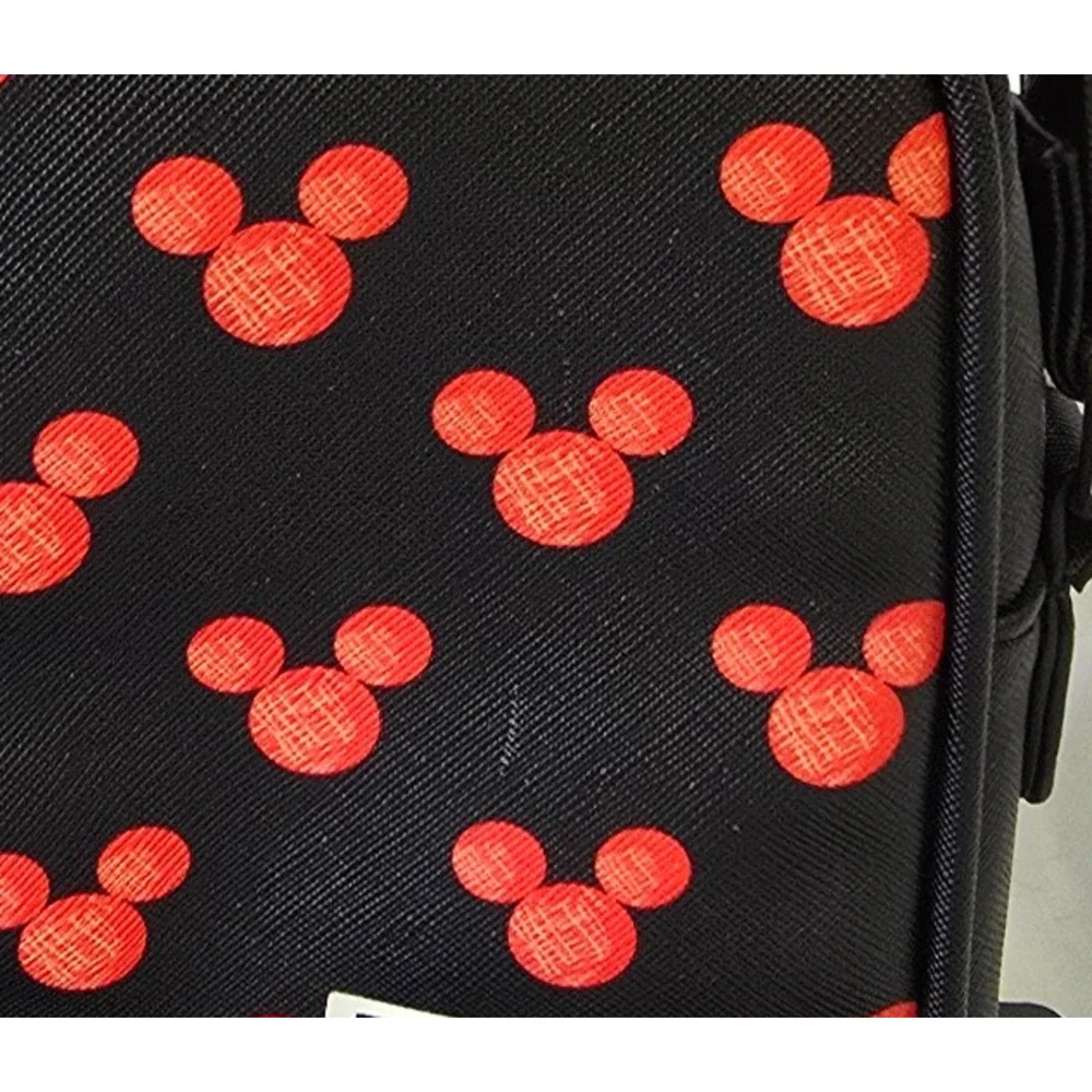 Disney Dani Mickey Mouse Pattern Crossbody Bag Black Red 4.5" x 2" x 8" - Picture 12 of 16